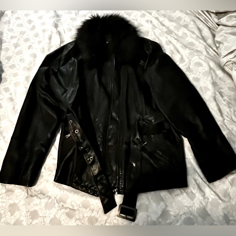 Faux Fur And Leather Jacket